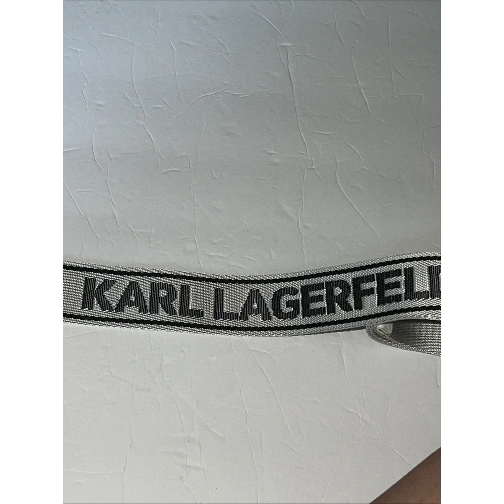 Karl Lagerfeld Logo Webbing Belt -Gray |NWT | Size L/XL |